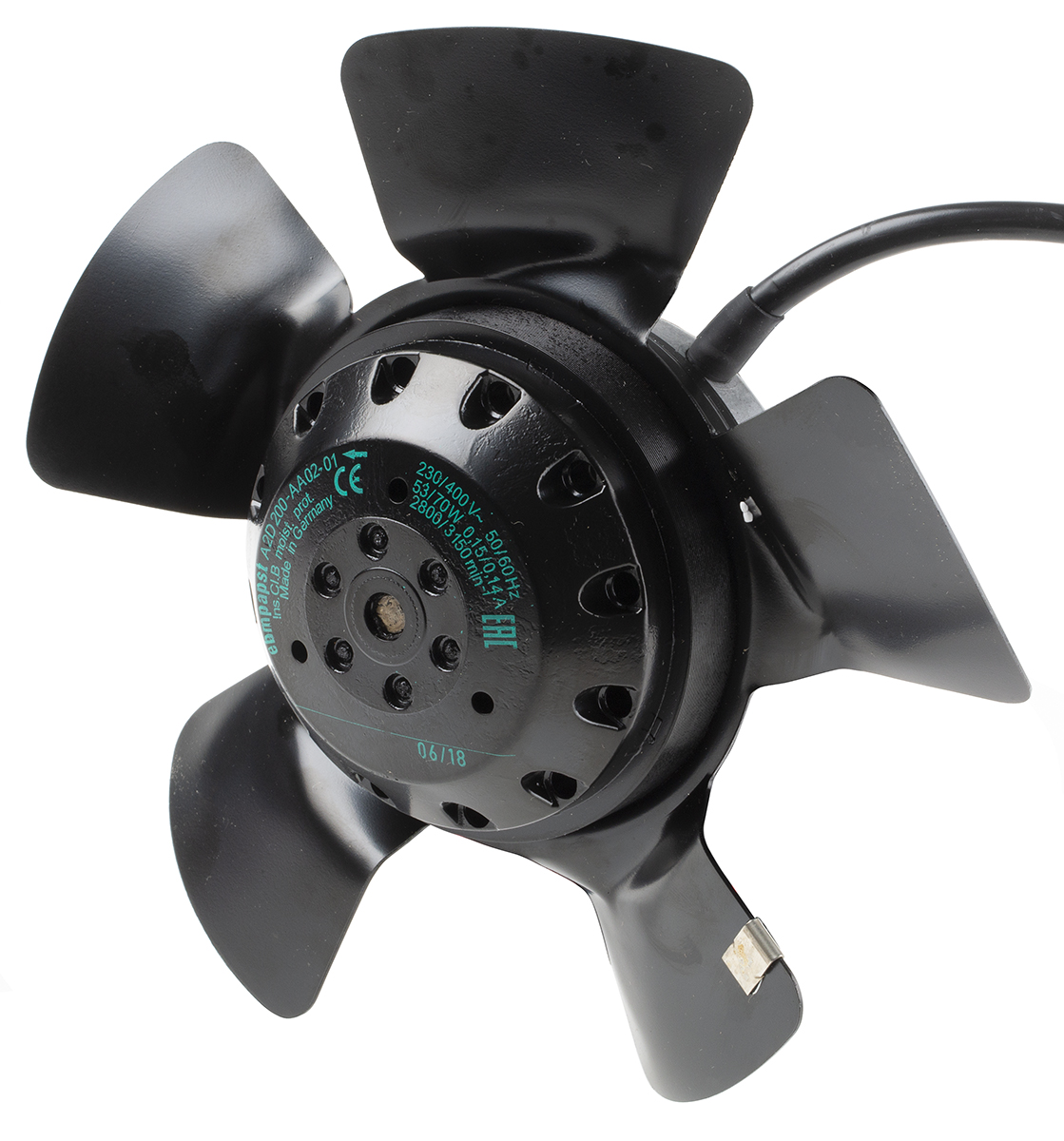 ebm-papst A Series Axial Fan, 230 V ac, 400 V ac, AC Operation, 940m³/h, 70W, 260mA Max, 195 x 73mm