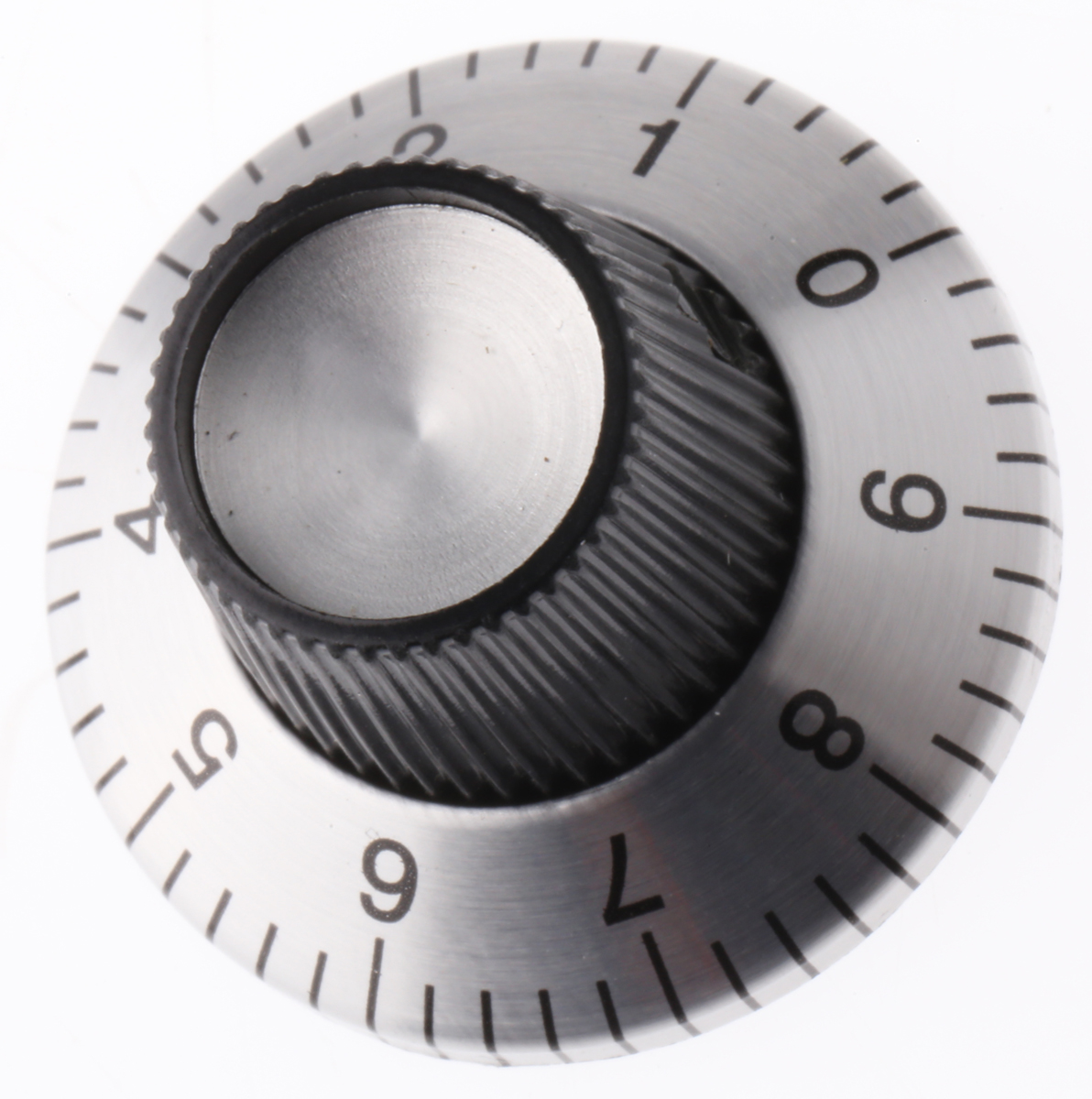 TE Connectivity 29.7mm Black Potentiometer Knob for 6.35mm Shaft Splined, PKS1105B101/4