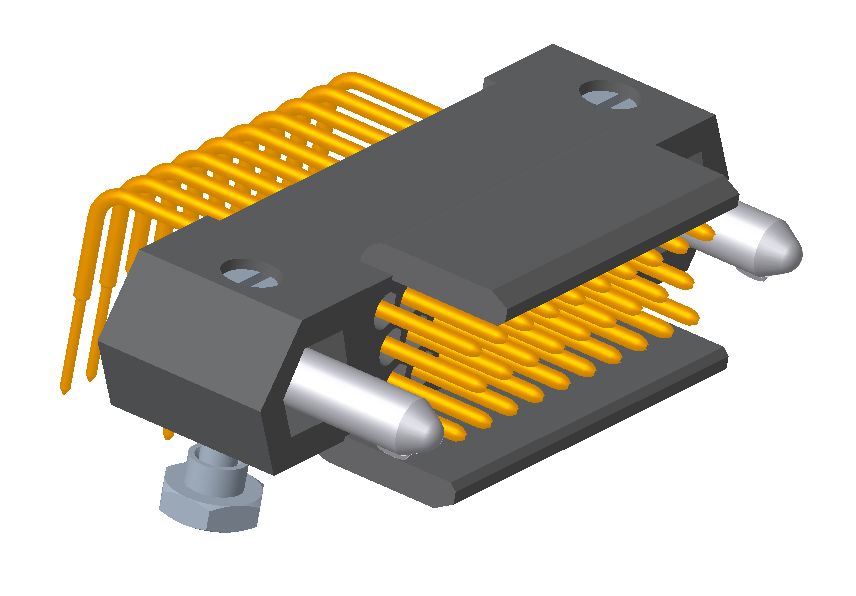 Amphenol Socapex HDAS Series Right Angle PCB PCB Header, 29 Contact(s), 1.91 mm Pitch, 3 Row, Shrouded