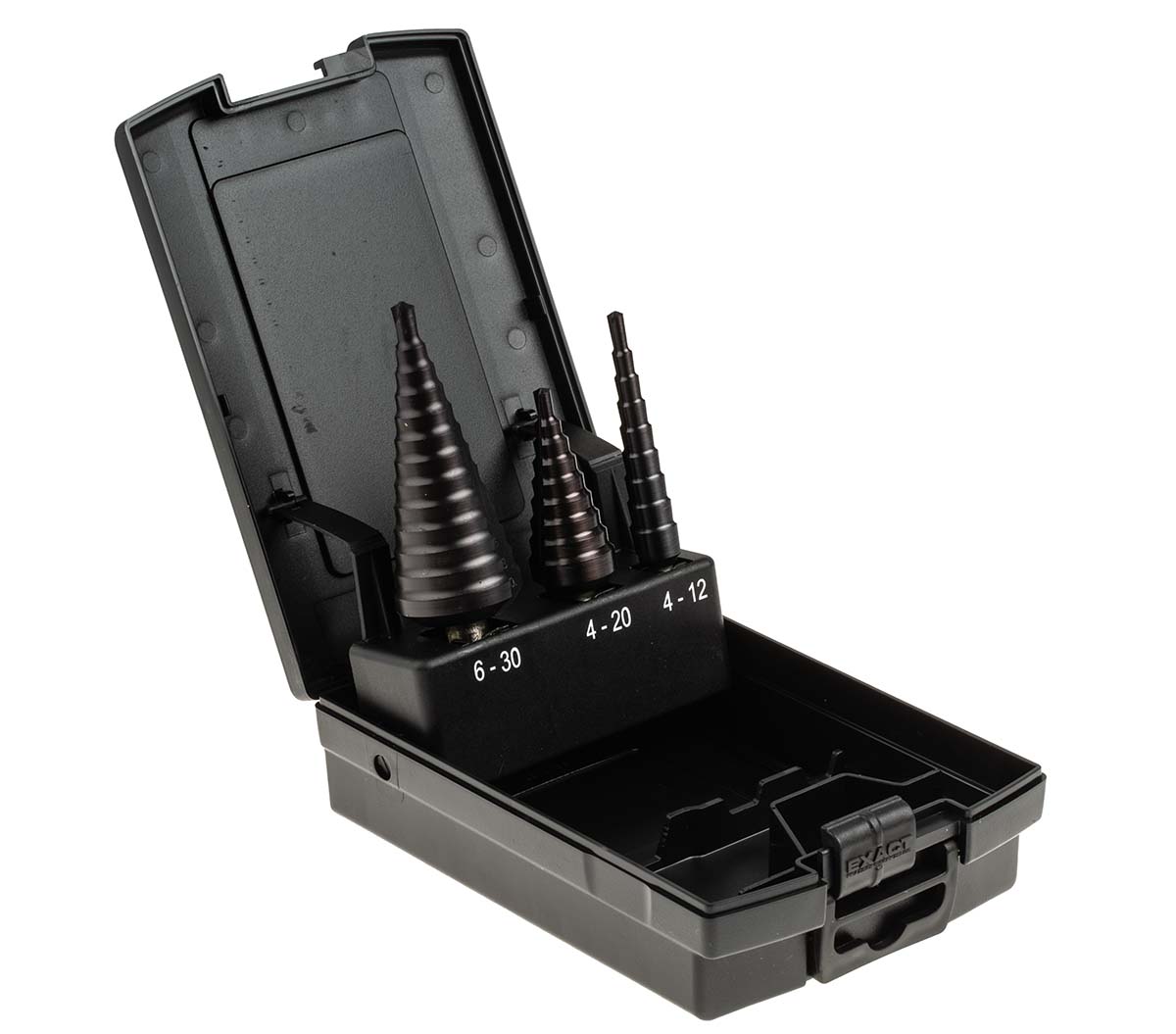 EXACT 3-Piece Step Drill Bit Set for Metal, 30mm Max, 4mm Min, HSS Bits