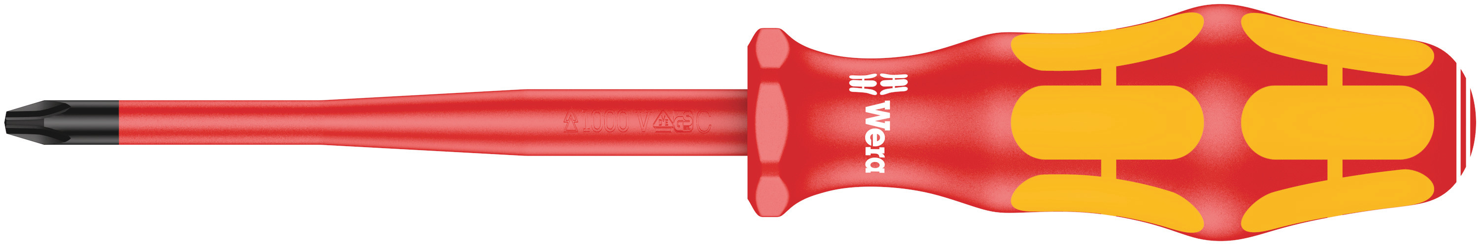 Wera Phillips Insulated Screwdriver, PH2 Tip, 100 mm Blade, VDE/1000V, 198 mm Overall