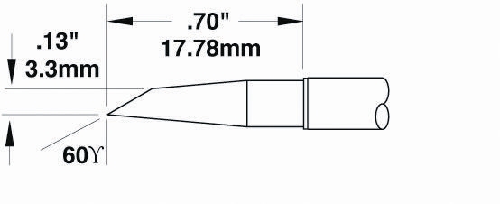 Metcal SMTC 3.3 mm Hoof Soldering Iron Tip for use with MX-H1AV, MX-H7SF, MX-RM3E, MX-RM6E