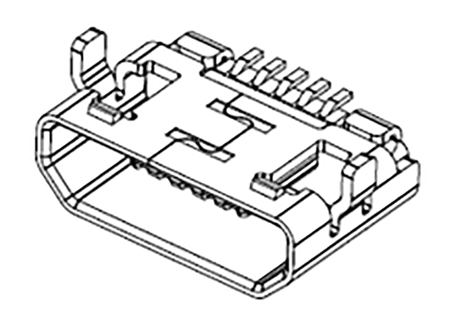 Molex Right Angle, SMT, Socket Type B 2.0 USB Connector