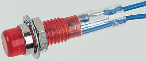CAMDENBOSS Orange Neon Panel Mount Indicator, 240V, 6.4mm Mounting Hole Size, Lead Wires Termination
