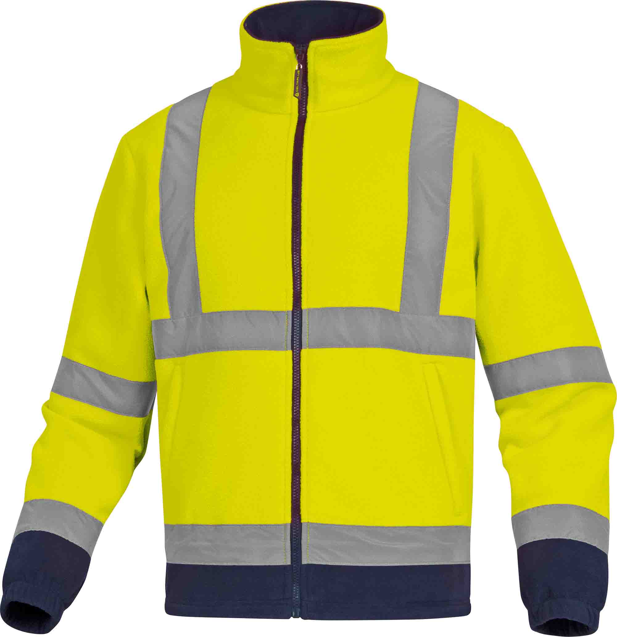 Delta Plus Navy/Yellow Unisex Hi Vis Fleece Jacket, S