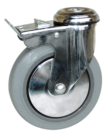 Guitel Hervieu Braked Swivel Castor Wheel, 90kg Capacity, 125mm Wheel