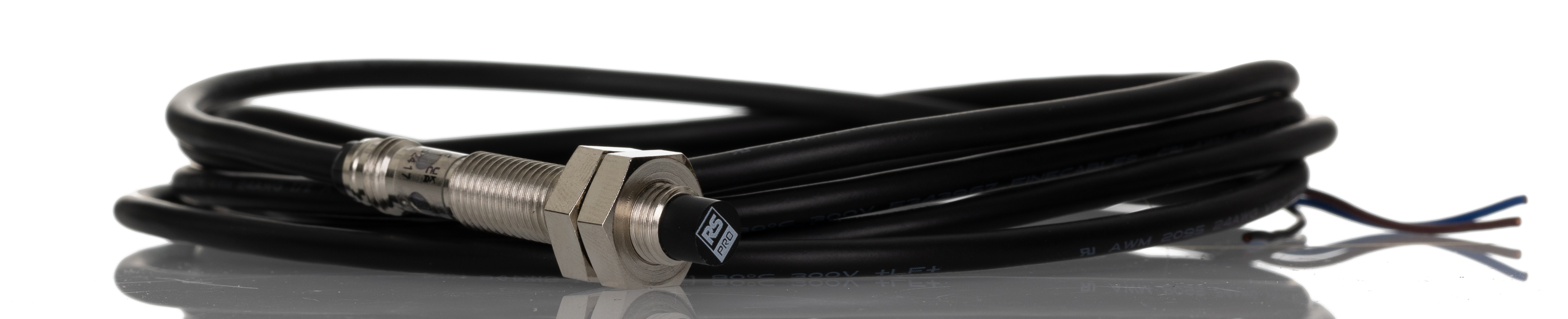 RS PRO Inductive Threaded Barrel Proximity Sensor, M8, 2.5 mm Detection, NPN NO, 10 → 30 V dc