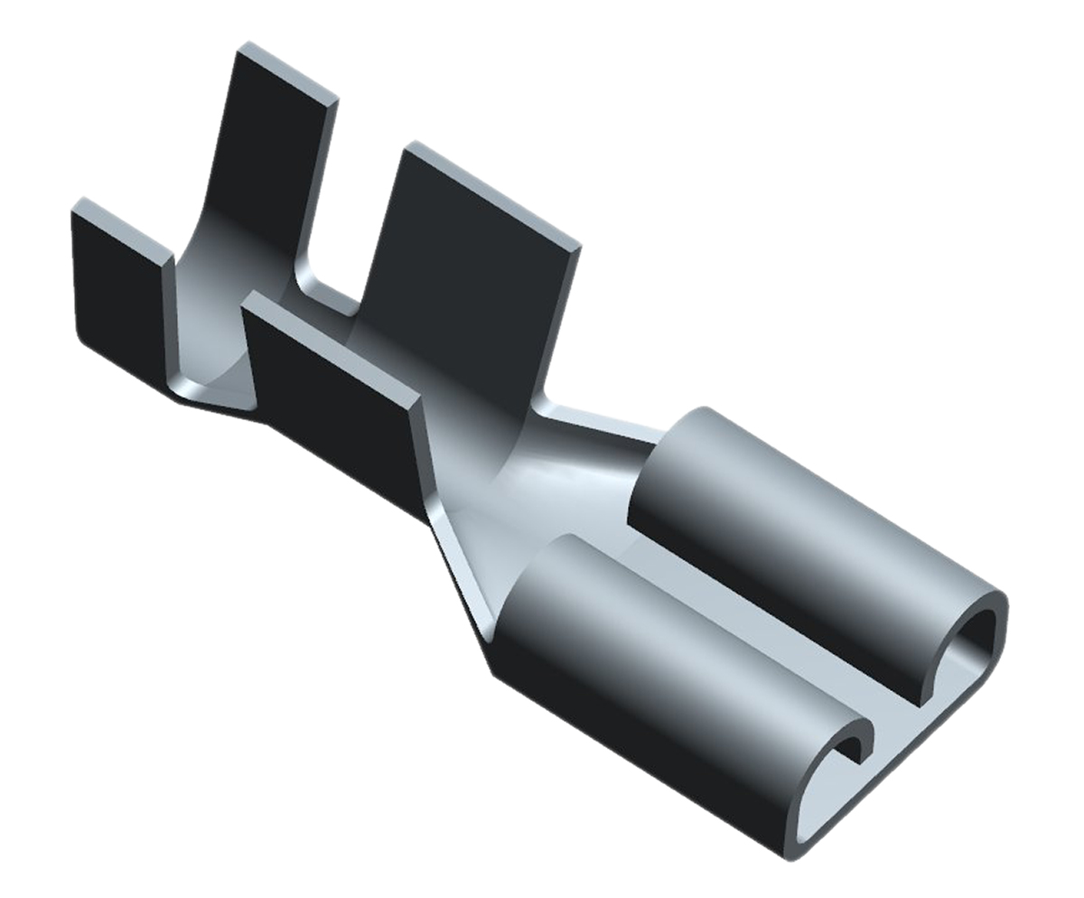 TE Connectivity FASTON .250 Uninsulated Female Spade Connector, Receptacle, 6.35 x 0.81mm Tab Size, 4mm² to 6mm²