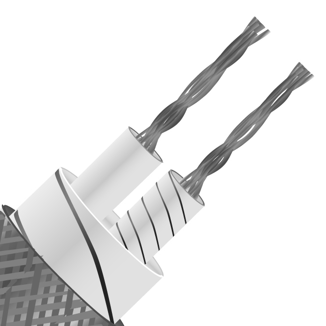 RS PRO Type J Thermocouple Cable/Wire, 100m, Unscreened, Glass Fibre Insulation, +350°C Max, 7/0.2mm
