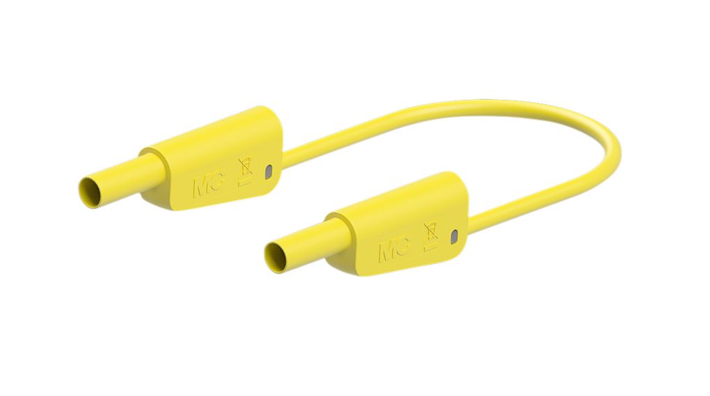 Staubli Test lead, 19A, 600 → 1000V, Yellow, 25cm Lead Length