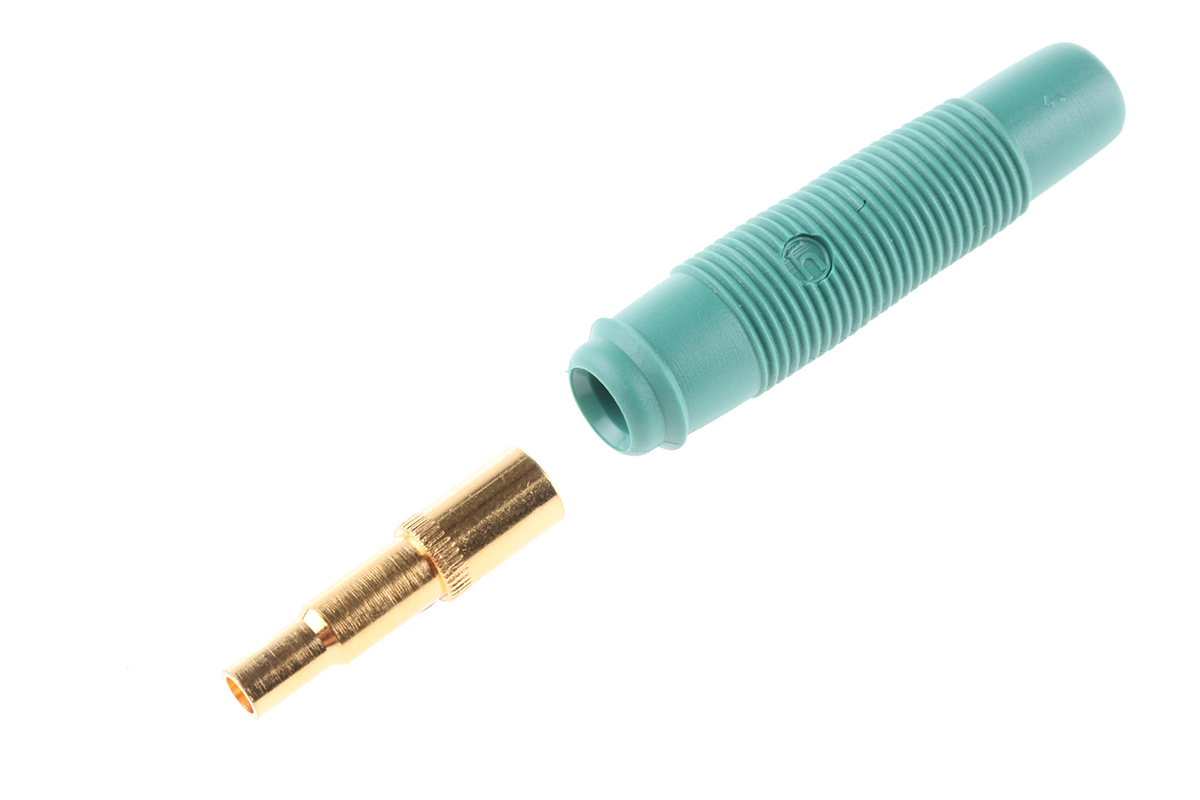 Hirschmann Test & Measurement Green Female Banana Socket, 4 mm Connector, Solder Termination, 16A, 30 V ac, 60V dc,