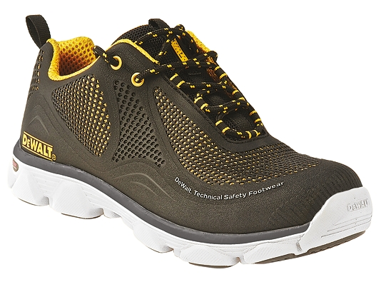 DeWALT Krypton Men's Black, White, Yellow Stainless Steel Toe Capped Safety Trainers, UK 6, EU 40