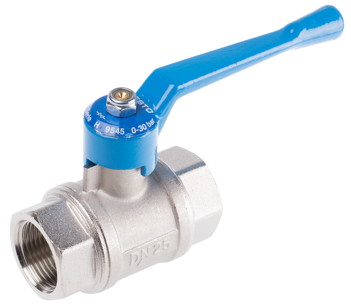 Festo Brass 2 Way, Ball Valve, Threaded, G 1in, 25mm, -0.95 → 30bar Operating Pressure