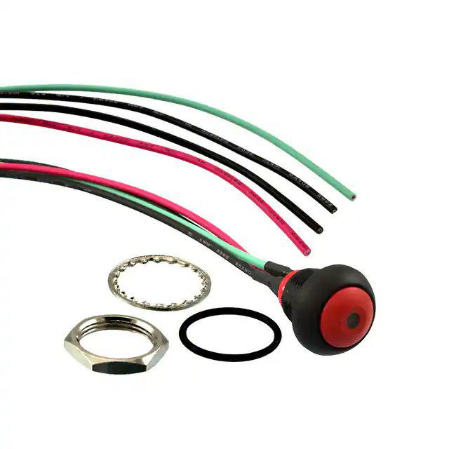 TE Connectivity PB6 Series Illuminated Push Button Switch, (On)-Off, Panel Mount, SPST - NO, Red LED, 50 V dc, 125V ac,