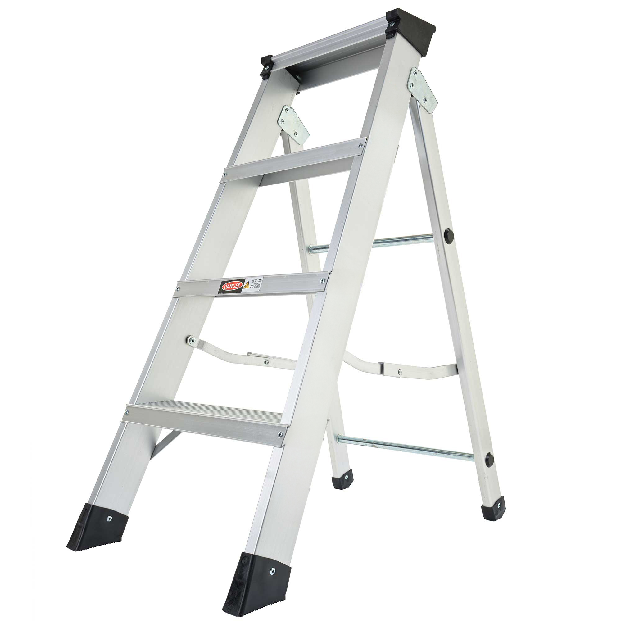 RS PRO Aluminium 4 steps Step Ladder, 1.97m open length