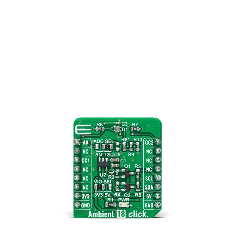 MikroElektronika Ambient 18 Click Ambient Light Sensor Add On Board for BH1680FVC mikroBUS Socket