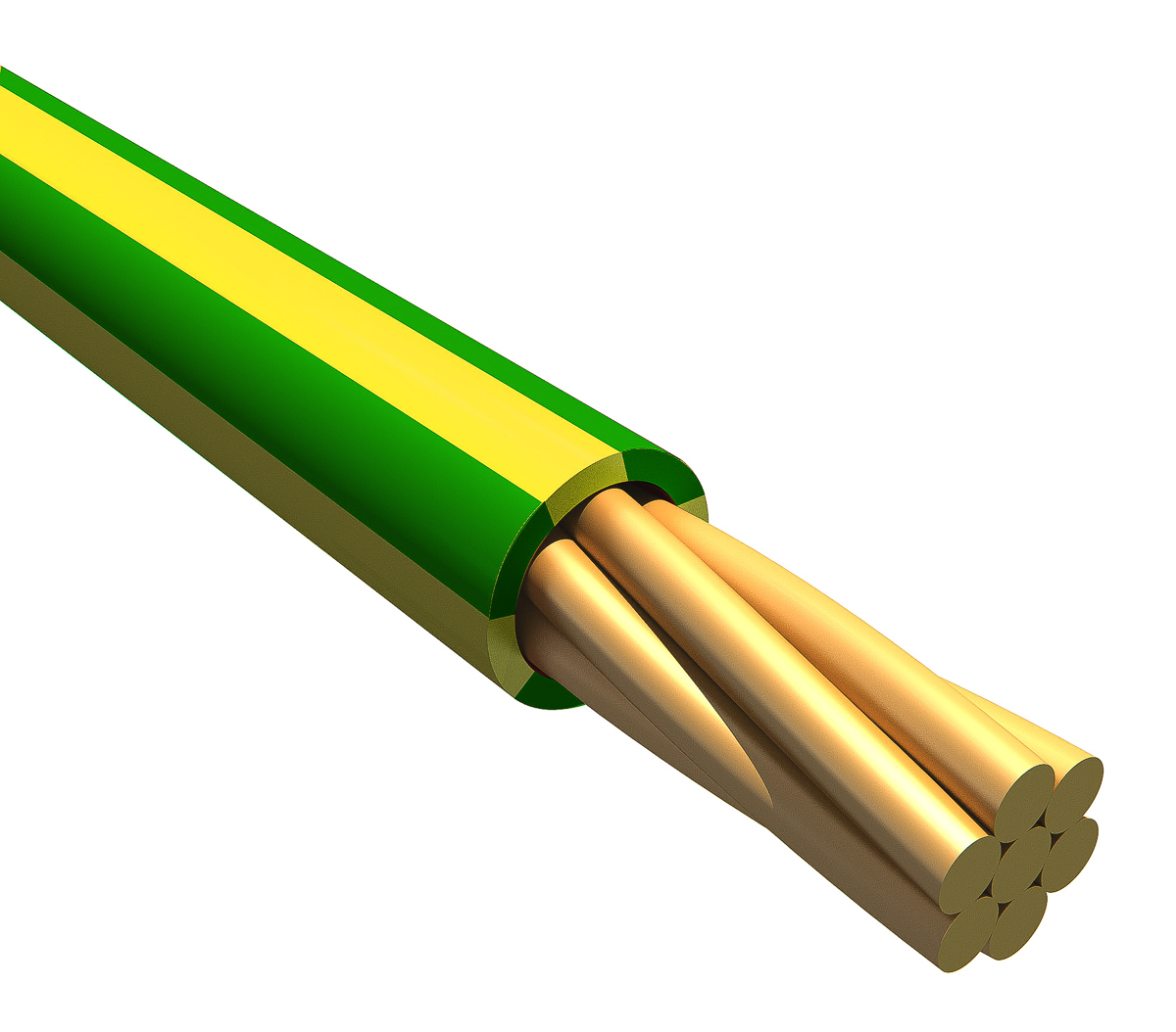 Alpha Wire Ecogen Ecowire Series Green/Yellow 0.33 mm² Hook Up Wire, 22 AWG, 7/0.25 mm, 30m, MPPE Insulation, 6713 GY005