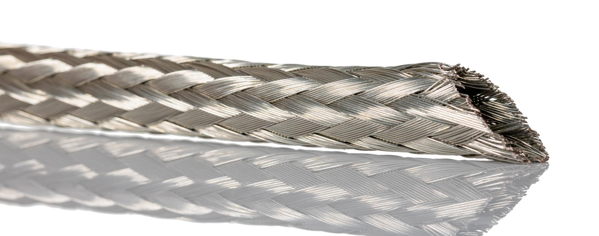 Alpha Wire Expandable Braided Tinned Copper Silver Cable Sleeve, 11.11mm Diameter, 30m Length, FIT Wire Management