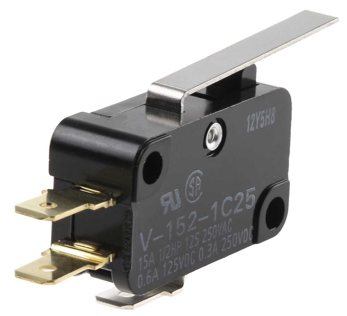 Omron Hinge Lever Micro Switch, Tab Terminal, 15 A @ 250 V ac, SPDT, IP40