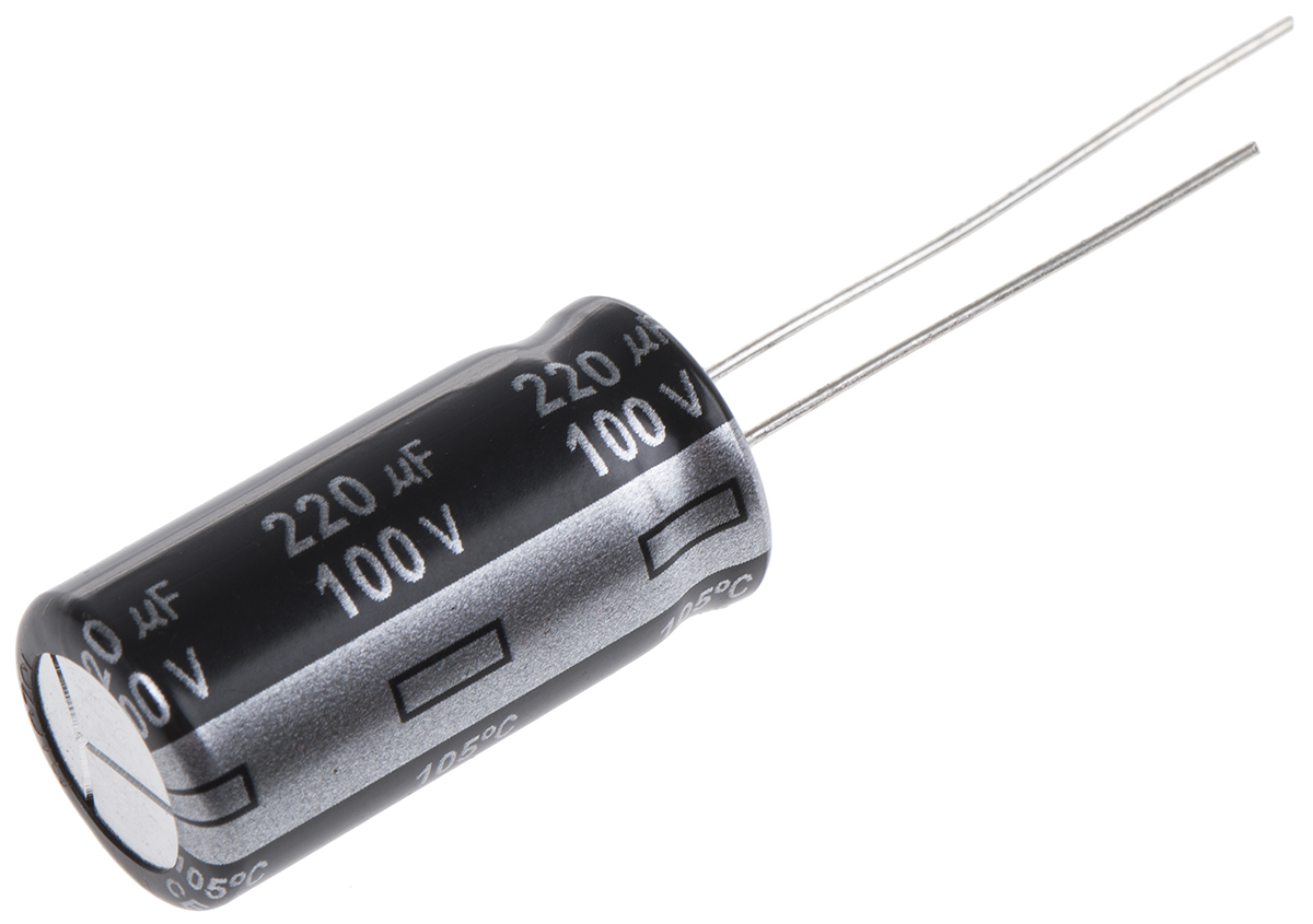 Panasonic 220μF Aluminium Electrolytic Capacitor 100V dc, Radial, Through Hole - ECA2AHG221