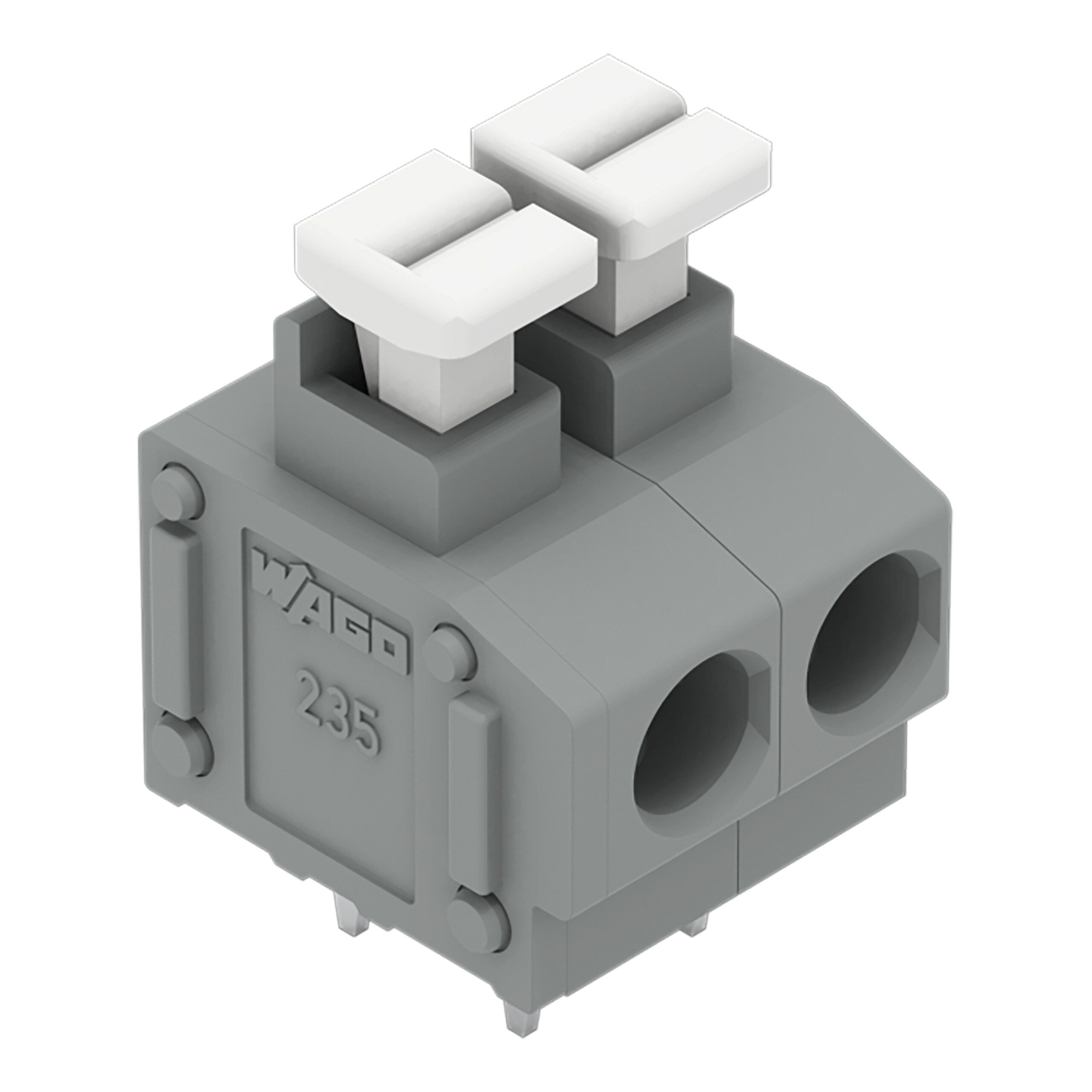 WAGO 235 Series PCB Terminal Block, 4-Contact, 5/5.08mm Pitch, Through Hole Mount, 1-Row, Push In Termination