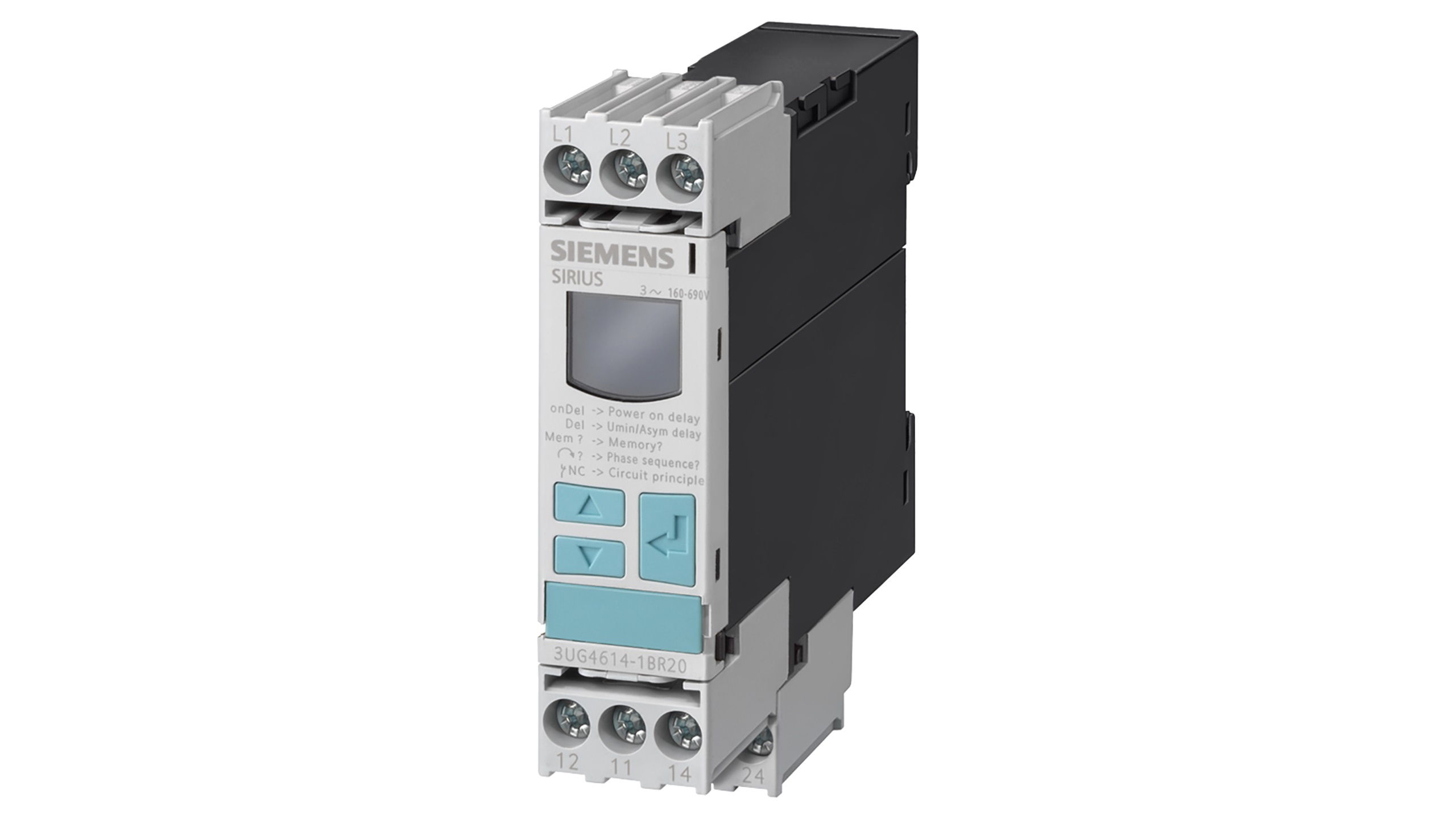 Siemens Phase, Voltage Monitoring Relay, 3 Phase, DPDT, 160 → 690V ac, DIN Rail