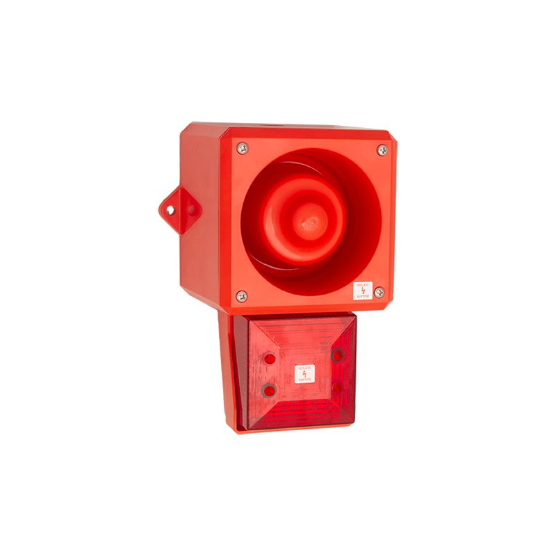 Clifford & Snell YL50 Hi Vis Series Red Sounder Beacon, 24 V dc, IP66, Wall Mount, 112dB at 1 Metre