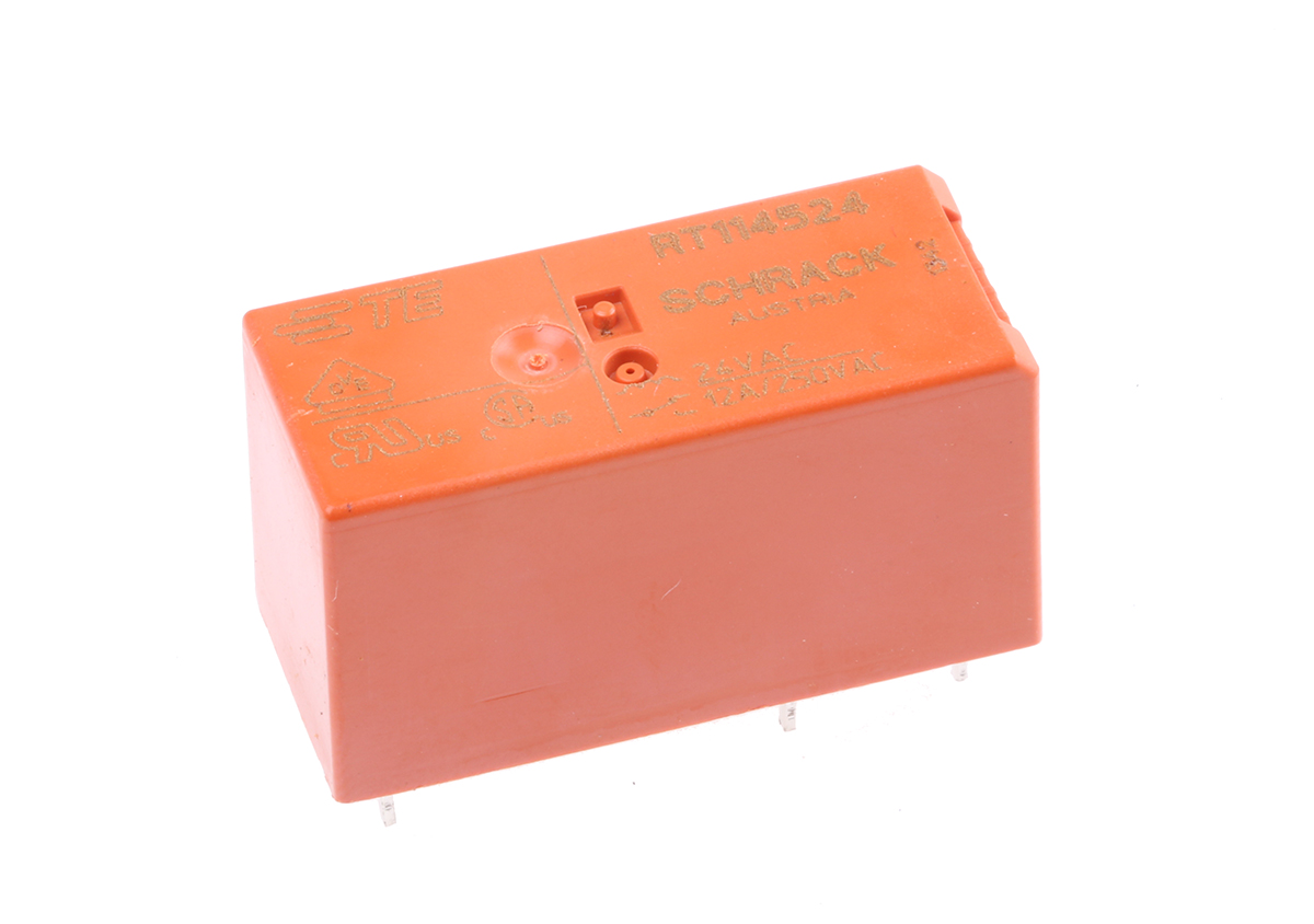TE Connectivity PCB Mount Power Relay, 24V ac Coil, 12A Switching Current, SPDT