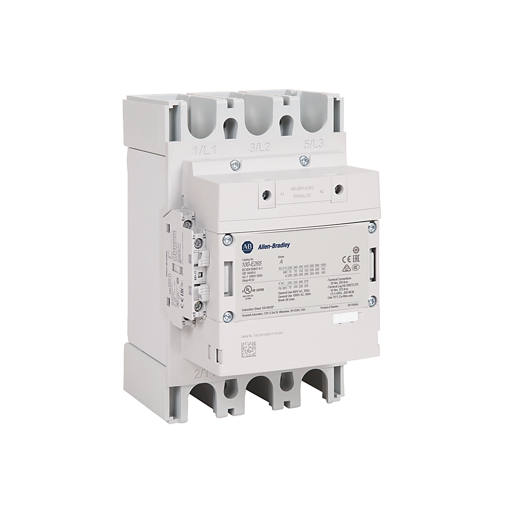 Allen Bradley 100-E370EN11 100-E Contactors Contactor, 250 → 500 V ac Coil, 3-Pole, 370 A, 1NC/1NO