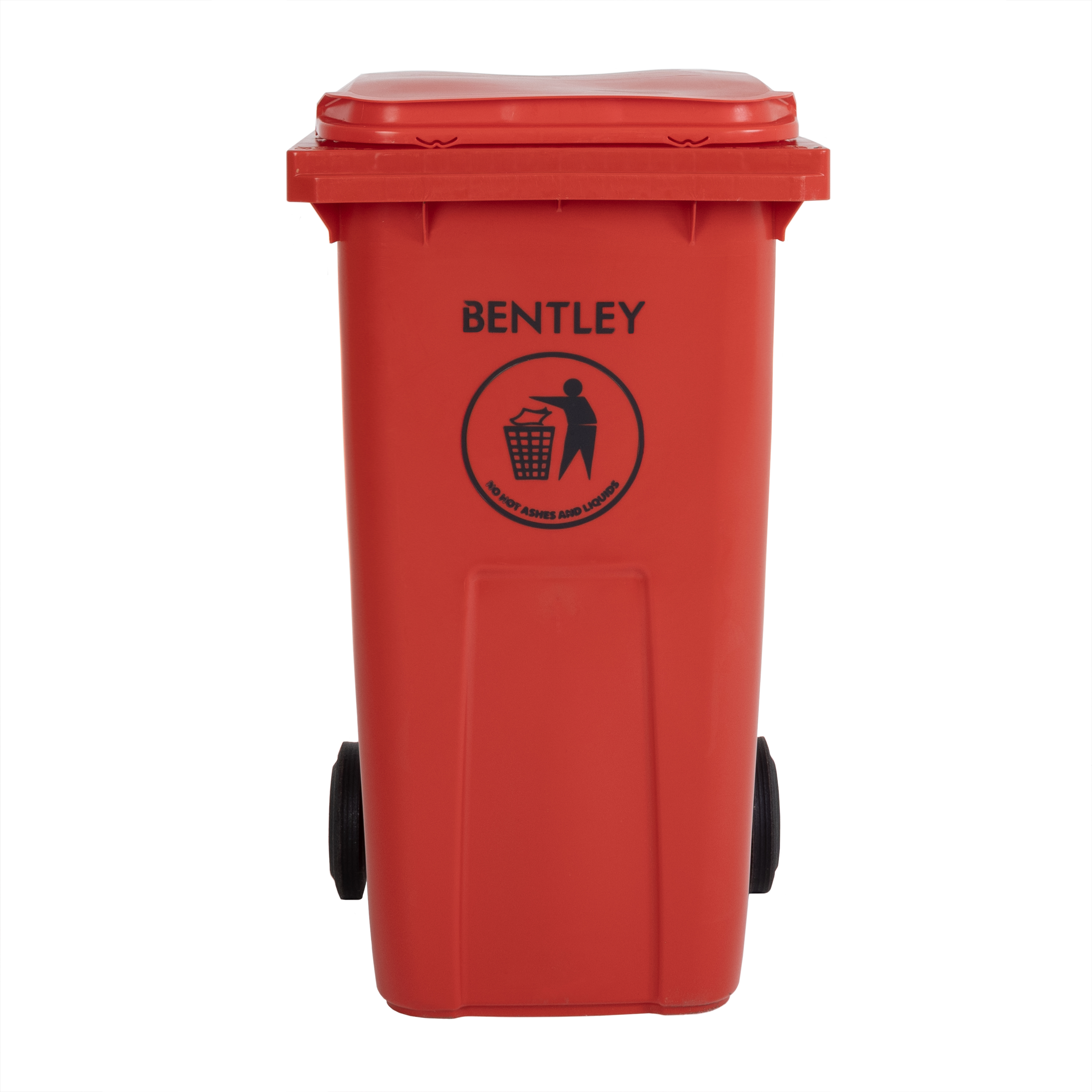 RS PRO 240L Red Flip Polypropylene Waste Bin