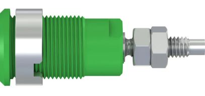 Staubli Green Female Banana Socket, 4 mm Connector, Solder Termination, 32A, 1000V, Nickel Plating