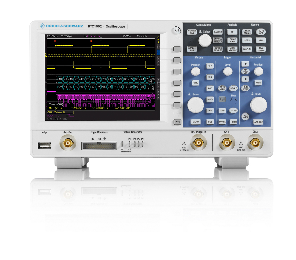 Rohde & Schwarz RTC1002 RTC1000 Series, 300MHz Bench Oscilloscope, 2 Analogue Channels - UKAS Calibrated