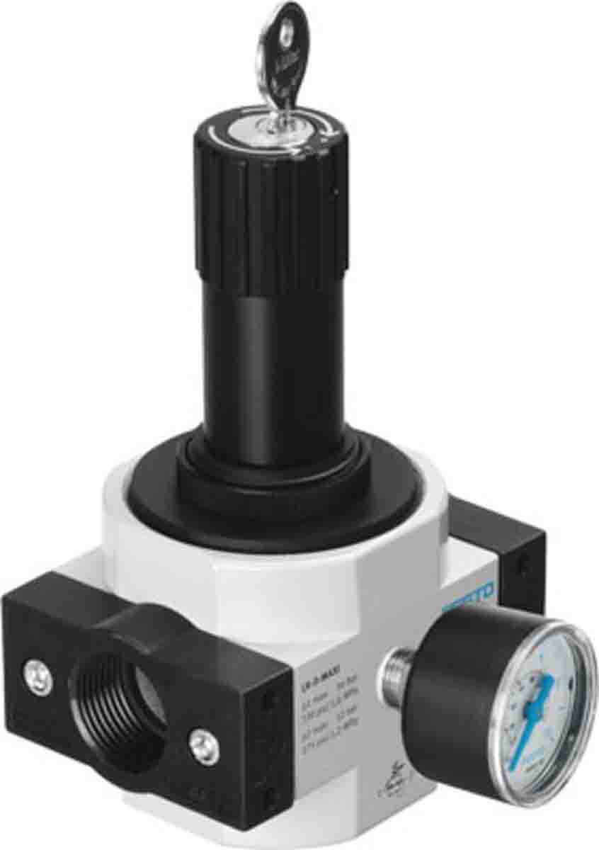 Festo G 1/2 Pneumatic Regulator - 0.5bar to 12bar, 16bar max. input, 194642