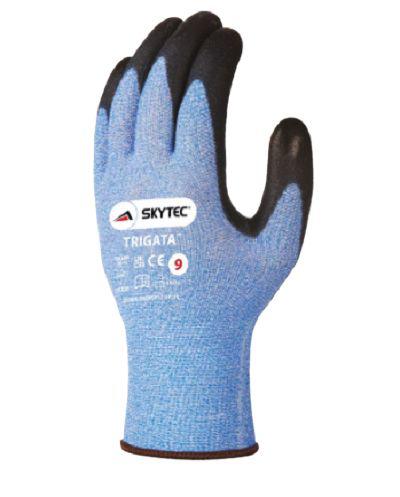 Skytec TRIGATATM Blue Fibreglass, Nylon Cut Resistant Gloves, Size 6, Polyurethane Coating
