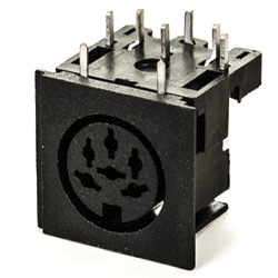 Deltron 6 Pole Right Angle Din Socket, 2A, 100 V ac, Lockable, Female, PCB Mount