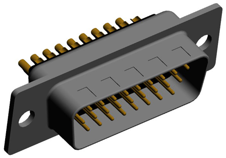 Norcomp 780, SEAL-D 26 Way Plug-In Mount D-sub Connector Plug, 2.286mm Pitch