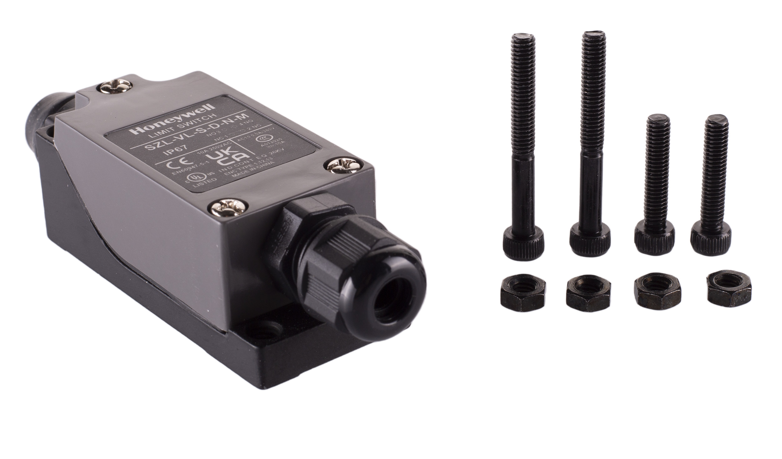 Honeywell SZL-VL Series Plunger Limit Switch, NO/NC, IP67, SPDT, Metal Housing, 380V ac Max, 10A Max