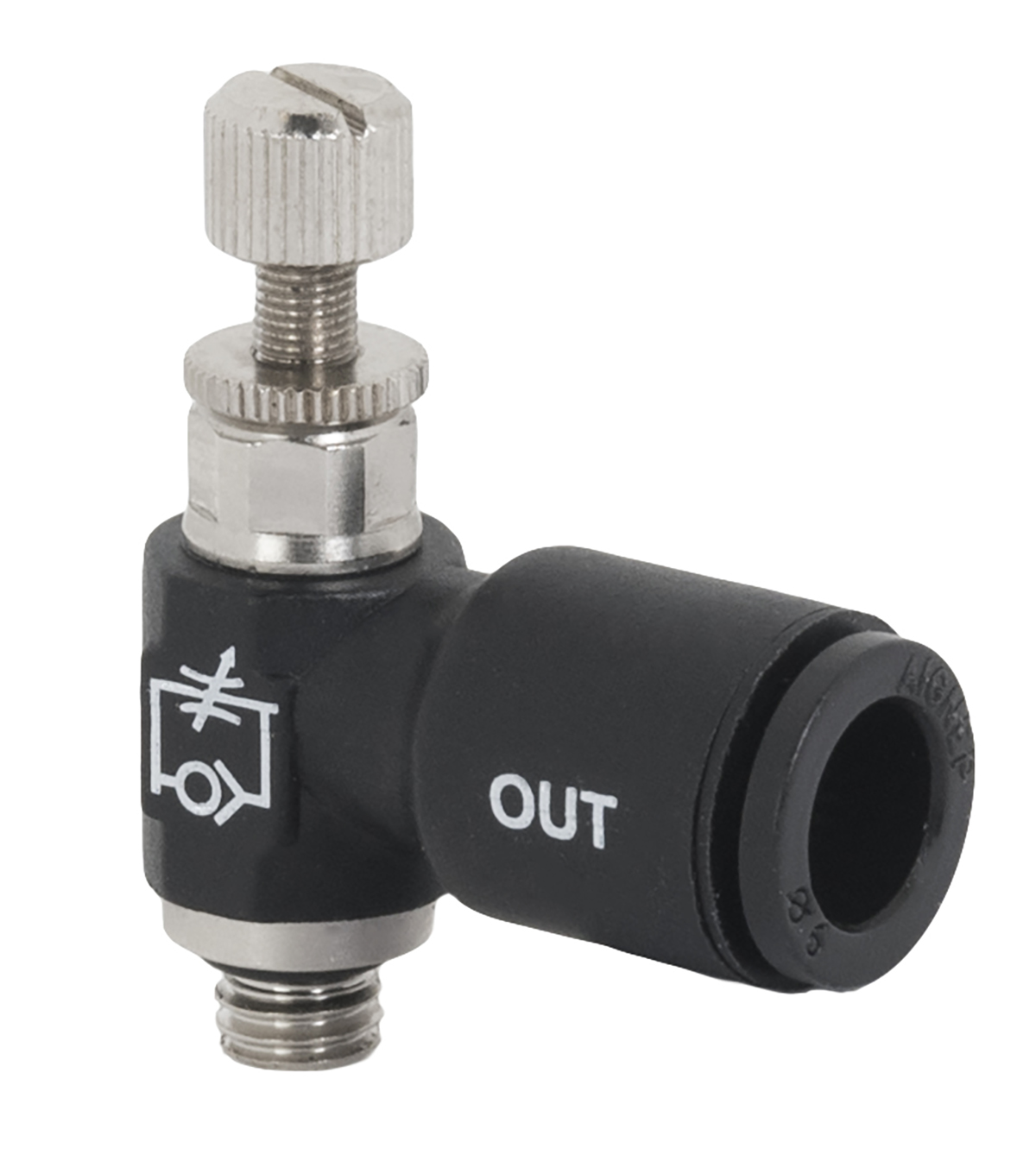 RS PRO Threaded Flow Regulator x Push In 6mm Tube Outlet Port