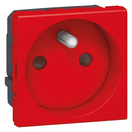 Legrand Mosaïc Red 1 Gang Plug Socket, 16A, Type E - French, Indoor Use