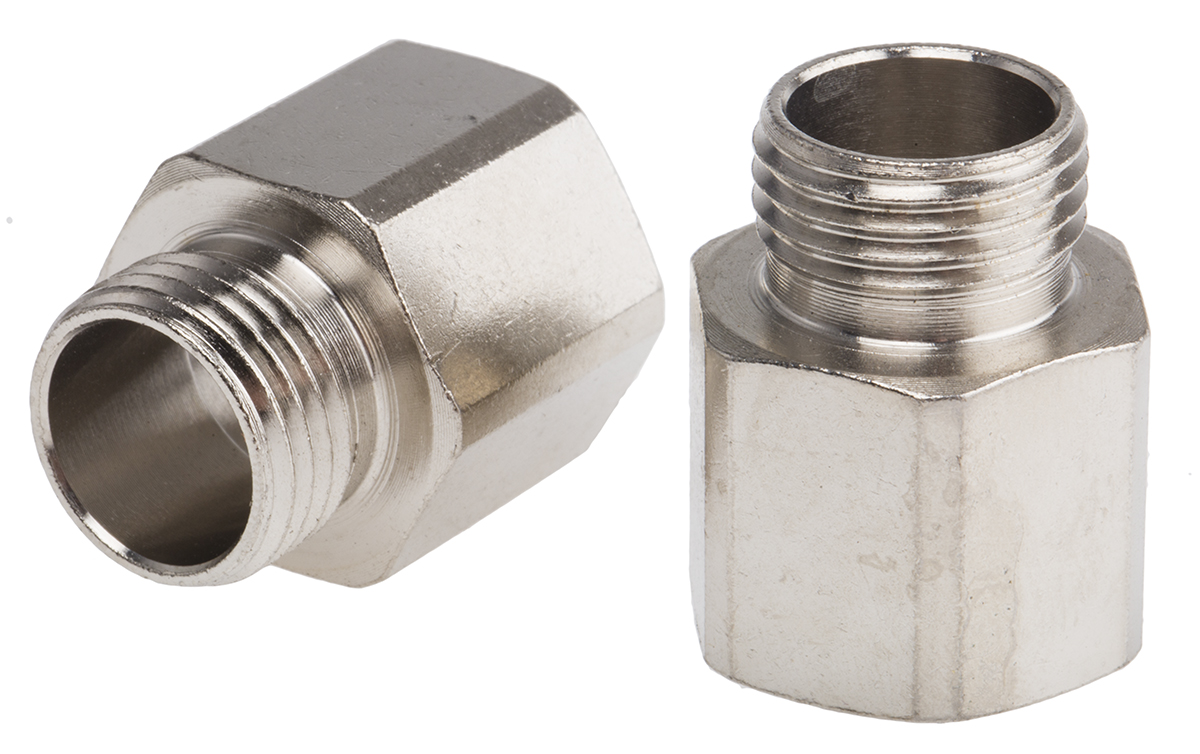 RS PRO Thread Converter, Conduit Fitting, 9mm Nominal Size, PG9 → M16, Brass