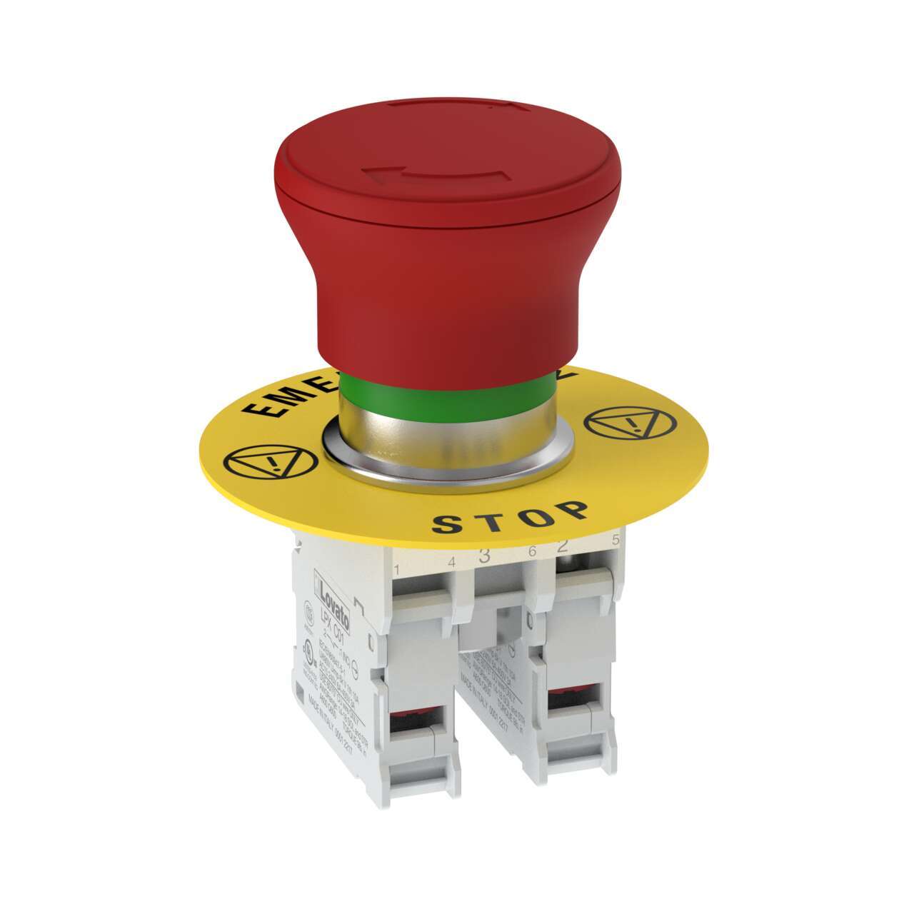 Banner SSA-EBM Series Twist Release Emergency Stop Push Button, Panel Mount, 22mm Cutout, DPST, IP65