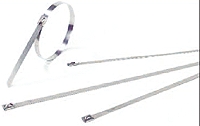 Thomas & Betts Cable Ties, Roller Ball, 200mm x 7.9 mm, Metallic 316 Stainless Steel, Pk-100