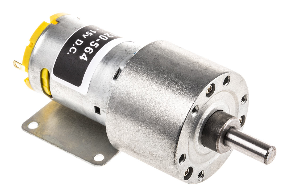 RS PRO Brushed Geared DC Geared Motor, 7.9 W, 6 → 15 V dc, 9 Ncm, 617 rpm, 6mm Shaft Diameter