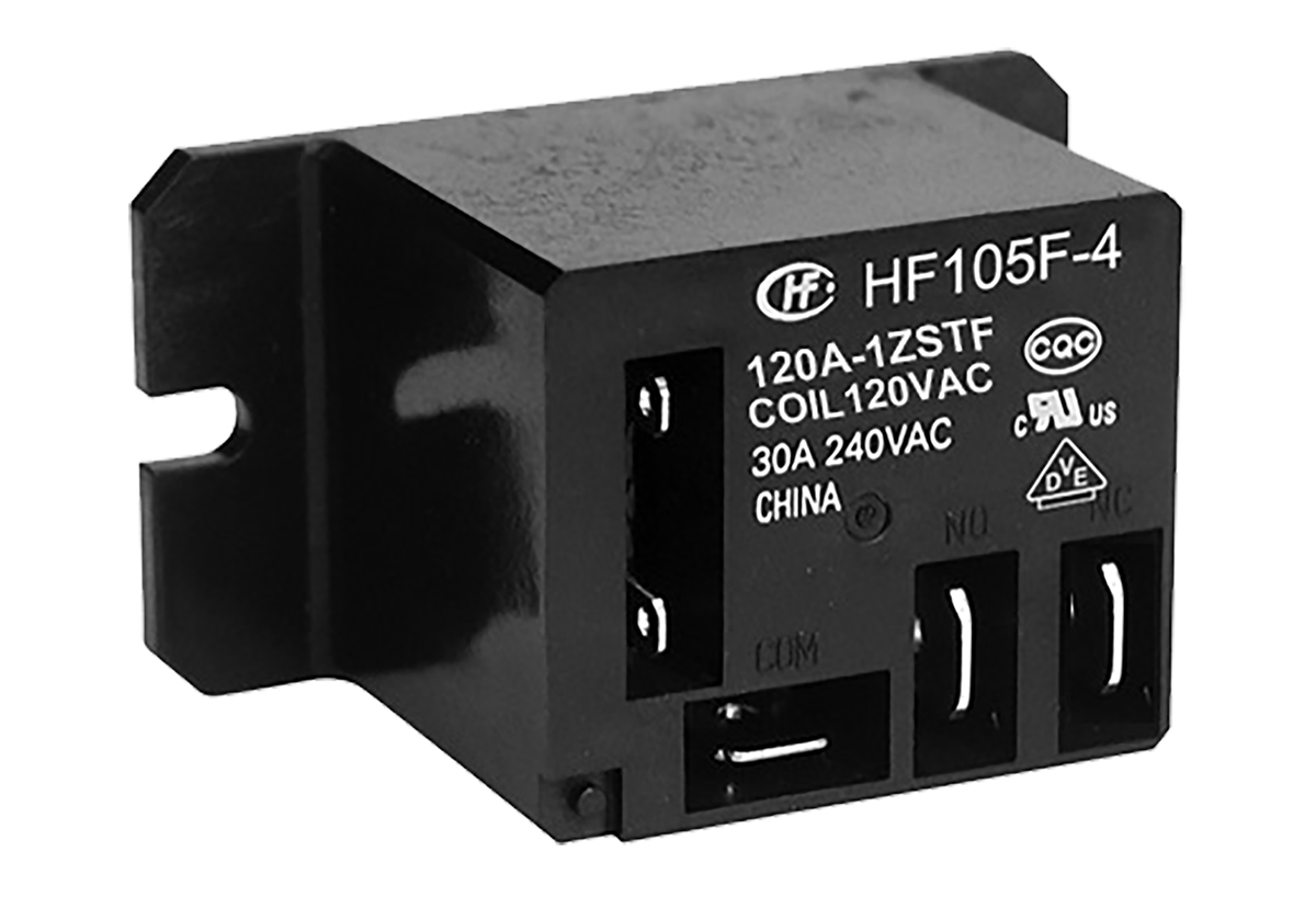 Hongfa Europe GMBH Flange Mount Power Relay, 120V ac Coil, 20A Switching Current, SPDT