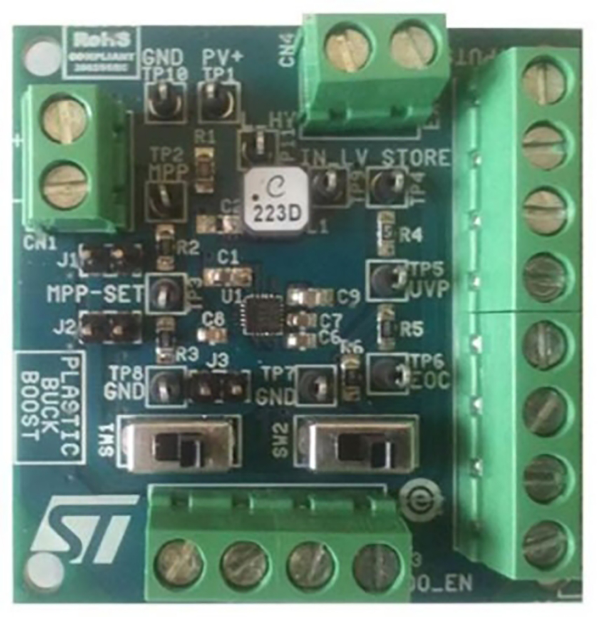 STMicroelectronics Evaluation Board for SPV1050 ULP Energy Harvester and Battery Charger - Buck-Boost Configuration