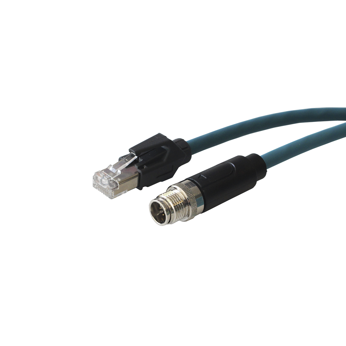 BulginPXP, 10m Cat6a, Blue M12 to Male RJ45 Male Unshielded, Terminated PUR Sheath