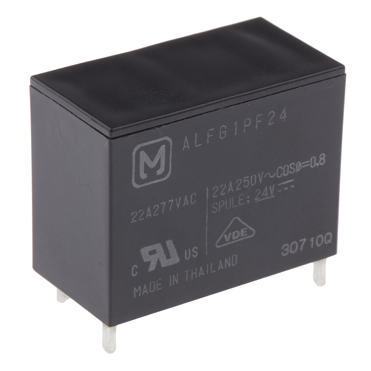 Panasonic PCB Mount Power Relay, 24V dc Coil, 22A Switching Current, SPST