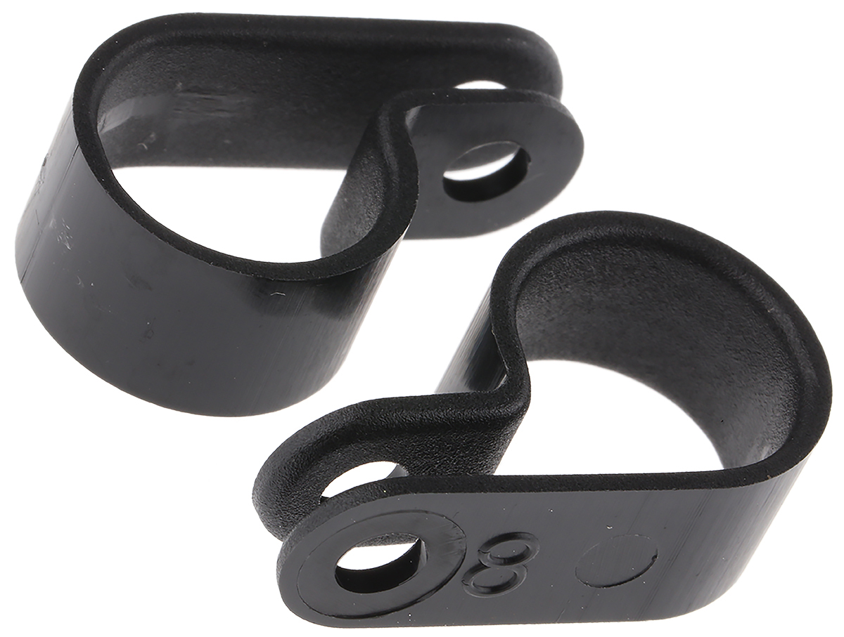 HellermannTyton 14mm Black, Polyamide P Clip