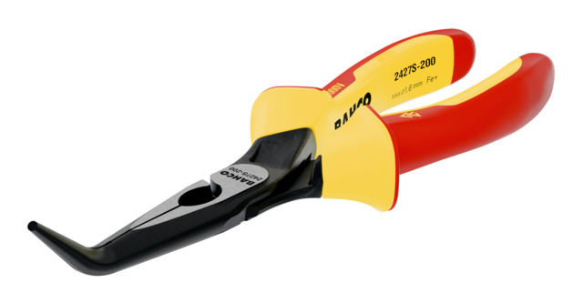 Bahco 2427S-160 Nose pliers, 160 mm Overall, Bent Tip, VDE/1000V, 46mm Jaw