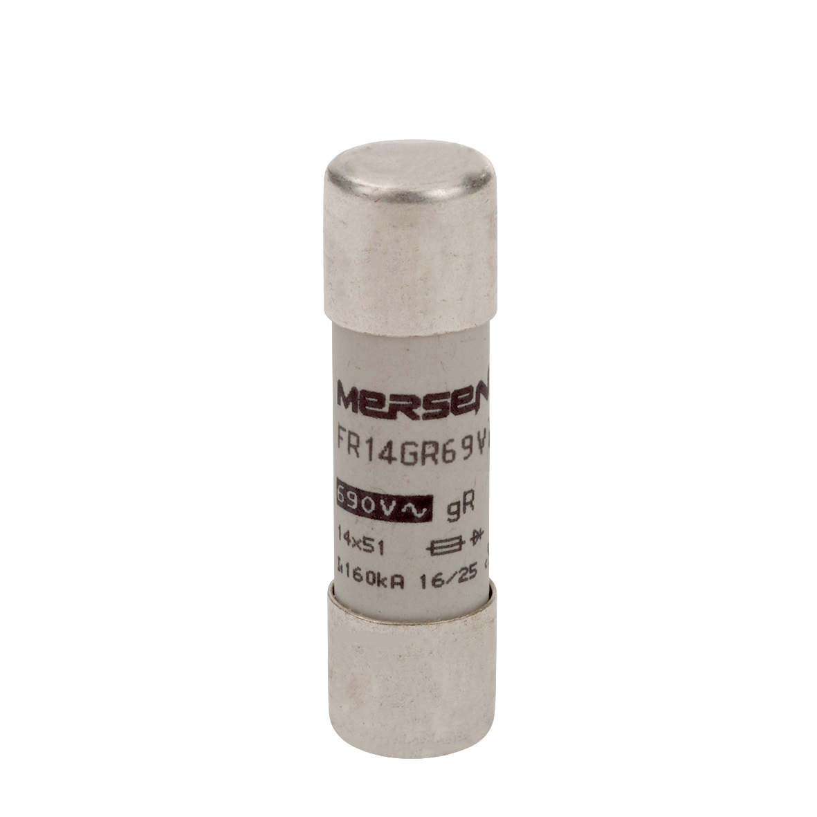 Mersen 63A Slow-Blow Ceramic Cartridge Fuse, 14 x 51mm